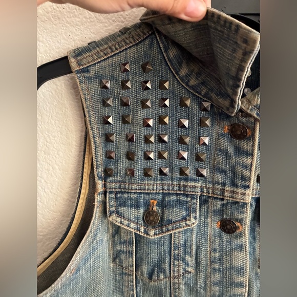 Toska Vintage Denim Jeans Vest With Studs L - Picture 5 of 11